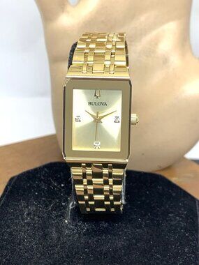 Bulova Women’s Watch 97P140 Quartz Diamond Dial Gold Tone Stainless Steel